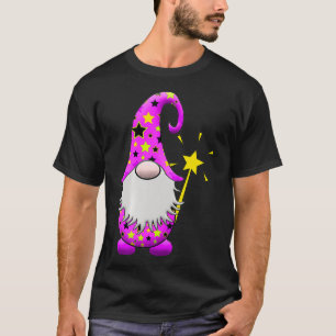 T-shirt Magicien Gnome Magicien Magicien Baguette Étoiles 