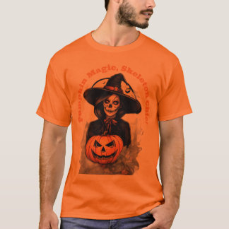 T-shirt Magie de la citrouille, Chic squelette – Sorcière