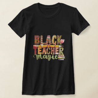 T-shirt Magie de l'enseignant noir : Inspirer & Educat