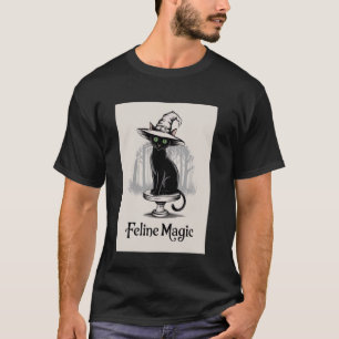 T-shirt Magie Féline Design de Chat Noir pour les Amateurs