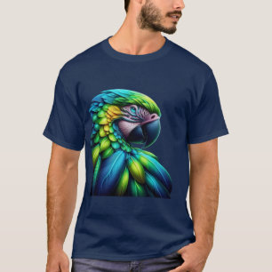 T-shirt Magie Macaw verte néon : Une explosion de couleurs
