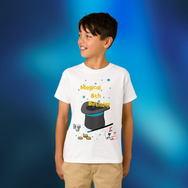 T-shirt Magique 8e anniversaire Theme Party (Magical 8th Birthday Theme Party T-Shirt, Birthday Child, Guest of Honor)