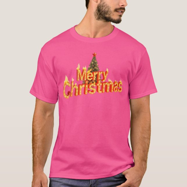 T-shirt Magique Christmasree avec Joyeux rétro de Noël (Devant)