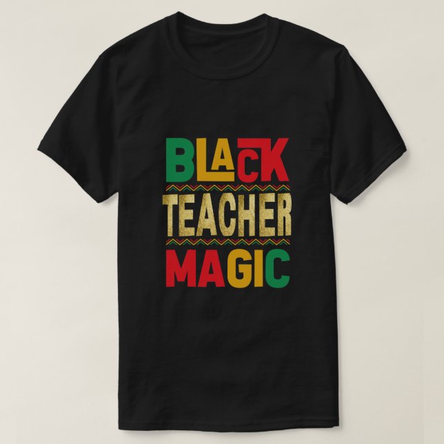 T-shirt Magique de l'enseignant noir - Honorer His (Design devant)