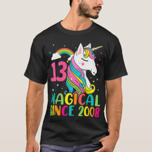 T-shirt Magique depuis 2008 13e anniversaire Unicorn Girl
