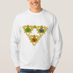 T-SHIRT MAGIQUE ELFIC TALISMAN /GOLD TRIANGLE AVEC GEMSTON