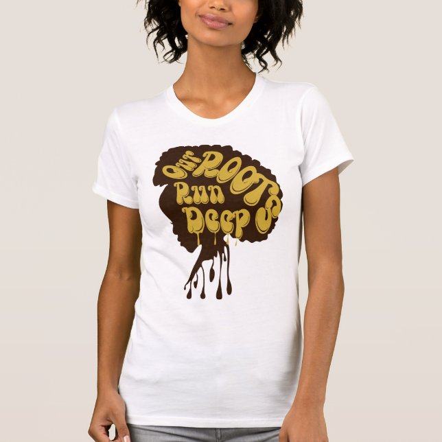 T-shirt magique pour fille noire, Nos racines sont (Devant)