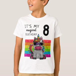 T-shirt Magique Rainbow Unicorn Parties scintillant Whimsi