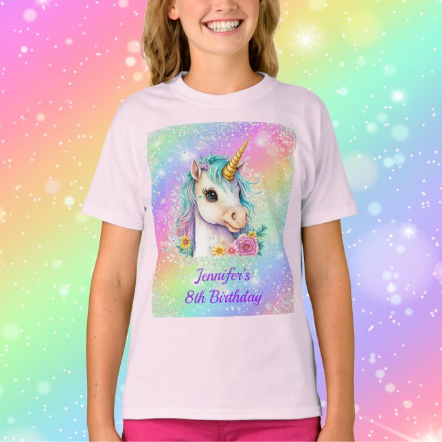 T-shirt Magique Unicorne Rainbow Sparkle Anniversaire (Créateur téléchargé)