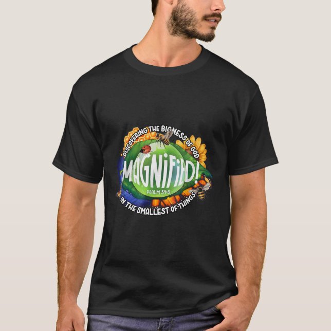 T-shirt Magnified Vbs 2025 Discovering The Bigness Of God  (Devant)