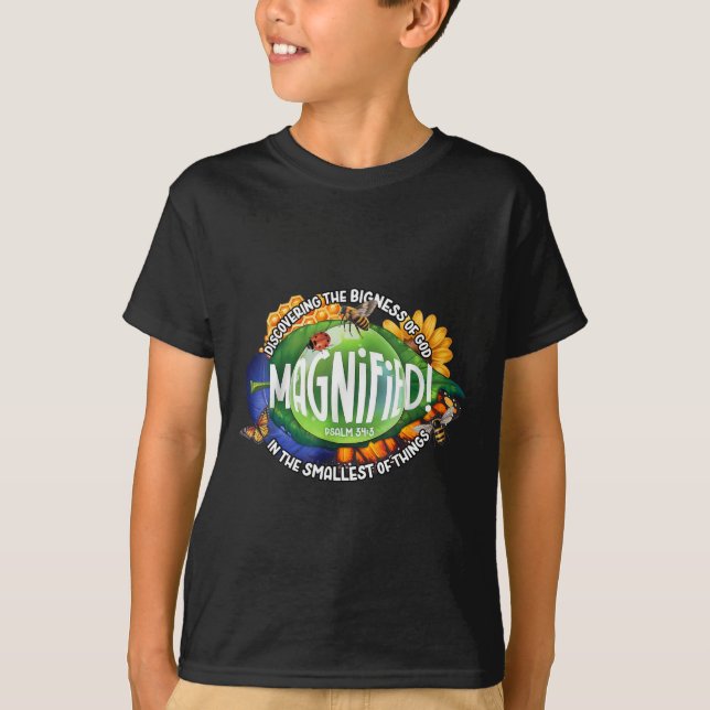 T-shirt Magnified Vbs 2025 Discovering The Bigness Of God  (Devant)