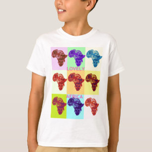 T-shirt Magnifique Couleur Afrique Carte Pop Motif Art Des