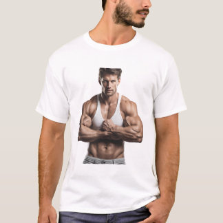 T-shirt Magnifique culturiste, puissance et confiance de e