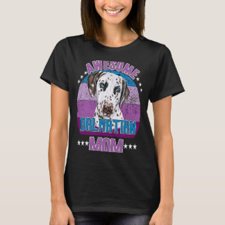 T-shirt Magnifique Dalmatie Maman Rétro Coucher de soleil