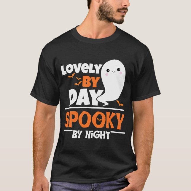 T-shirt Magnifique De Jour Éffrayant De Nuit Ghost Toddler (Devant)