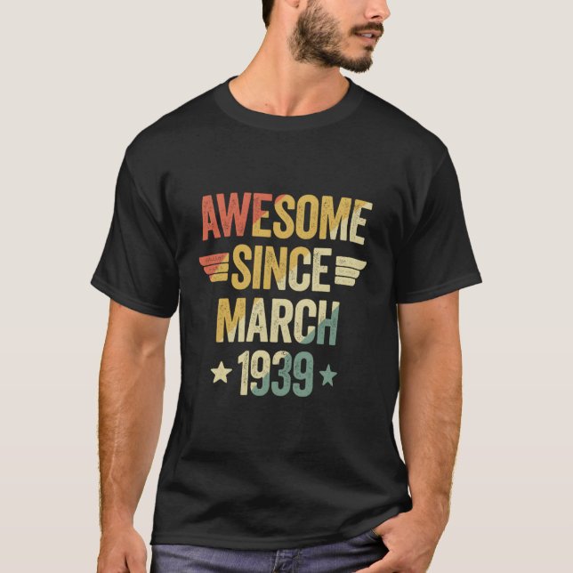 T-shirt Magnifique Depuis 1939 Mars (Devant)