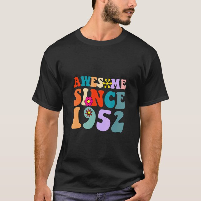 T-shirt Magnifique depuis 1952 Cool Anniversaire Retro Vin (Devant)