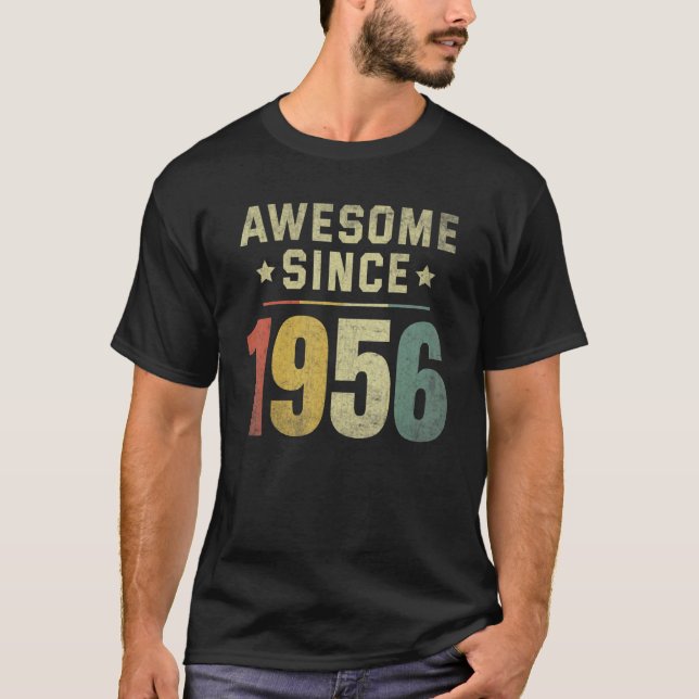 T-shirt Magnifique depuis 1956 66e anniversaire Retro Homm (Devant)