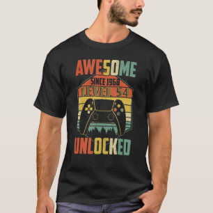 T-shirt Magnifique Depuis 1968 Niveau 54 Déverrouillé Jeu 