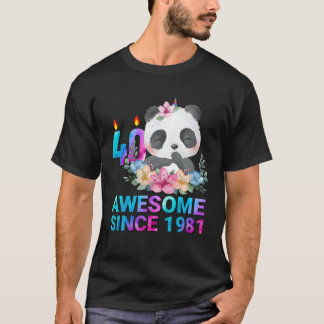 T-shirt Magnifique Depuis 1981 Panda Cute 40 Ans 40E Bi