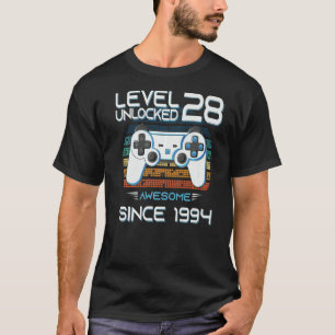 T-shirt Magnifique Depuis 1994 Anniversaire Niveau 28 Jeu 