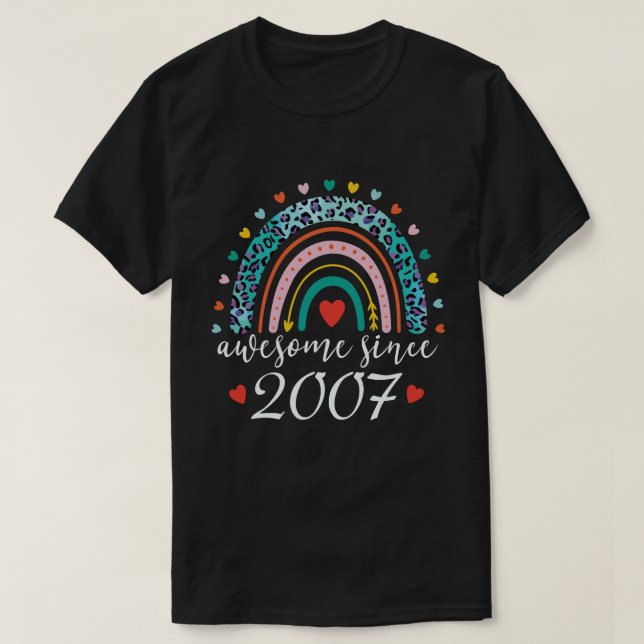 T-shirt Magnifique depuis 2007 Rainbow 15th Birthday Gift  (Design devant)