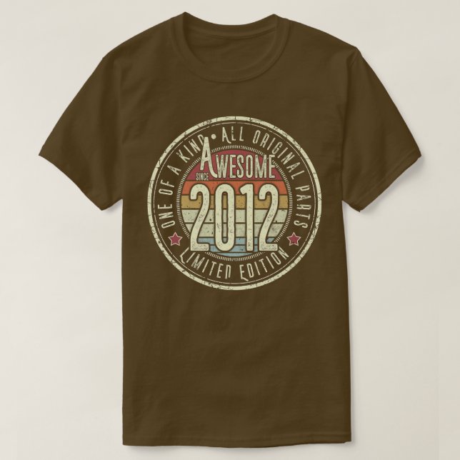 T-shirt Magnifique Depuis 2012 10ème Anniversaire Né En 20 (Design devant)