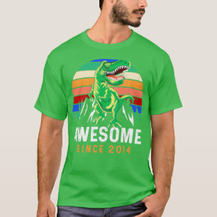 T-shirt Magnifique Depuis 2014 Dinosaur 6 Ans 6e Anniversa