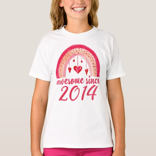 T-shirt Magnifique depuis 2014 Rainbow 8th Birthday Gift (Devant)