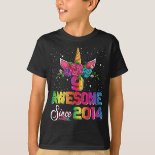 T-shirt Magnifique depuis 2014 Unicorn 9th Birthday Gift
