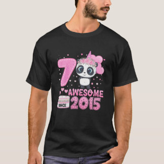 T-shirt Magnifique Depuis 2015 7 Ans 7E Anniversaire Panda