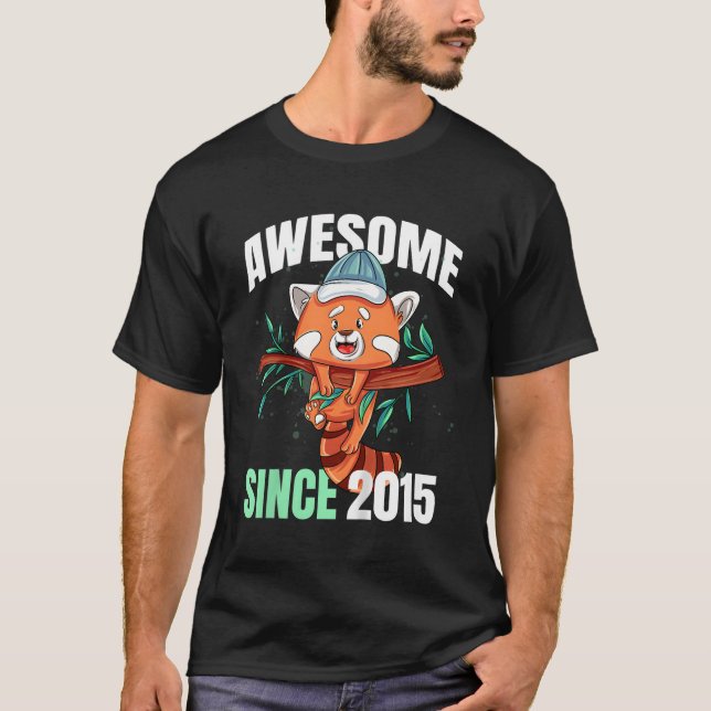 T-shirt Magnifique Depuis 2015 8E Panda Rouge (Devant)