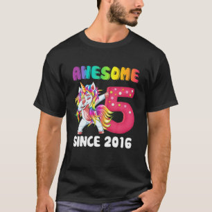 T-shirt Magnifique Depuis 2016 Dabbing Unicorn 5E Annivers