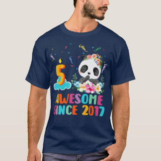 T-shirt Magnifique depuis 2017 5e anniversaire 5 ans Panda