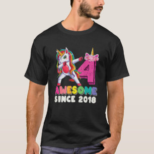 T-shirt Magnifique Depuis 2018 Dabbing Unicorn 4E Annivers