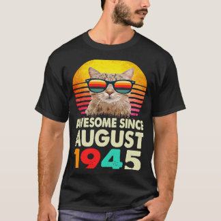T-shirt Magnifique depuis août 1945 78e Anniversaire Chat