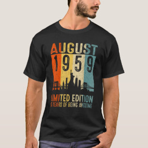 T-shirt Magnifique depuis août 1959 63ème anniversaire Vin
