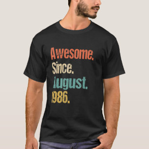 T-shirt Magnifique depuis août 1986 36ème anniversaire Vin