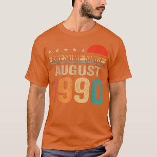 T-shirt Magnifique Depuis Août 1990 32 Ans 32e Anniversair