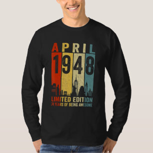 T-shirt Magnifique depuis avril 1948 74e anniversaire Vint