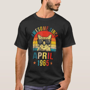 T-shirt Magnifique depuis avril 1965 57e Anniversaire Chat