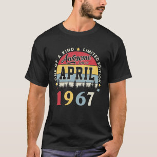 T-shirt Magnifique Depuis Avril 1967 Vintage Anniversaire