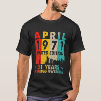 T-shirt Magnifique Depuis Avril 1971 51E Anniversaire Ret