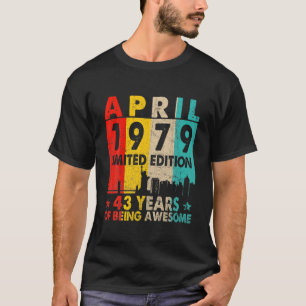 T-shirt Magnifique Depuis Avril 1979 43E Anniversaire Ret 