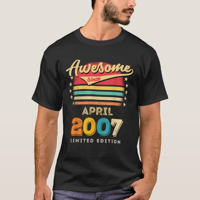 T-shirt Magnifique Depuis Avril 2007 Anniversaire (Devant)
