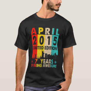 T-shirt Magnifique depuis avril 2015 7e anniversaire Vinta