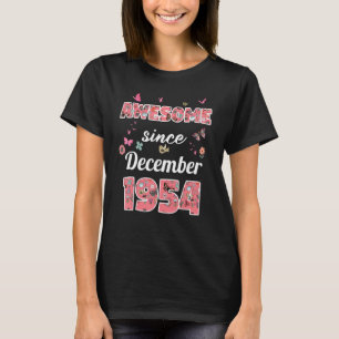T-shirt Magnifique depuis décembre 1954 fleurs 1954 décemb