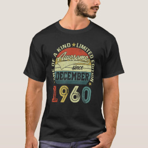 T-shirt Magnifique Depuis Décembre 1960 62 Ans Anniversair