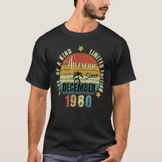 T-shirt Magnifique Depuis Décembre 1980 42 Ans 42ème Birt
