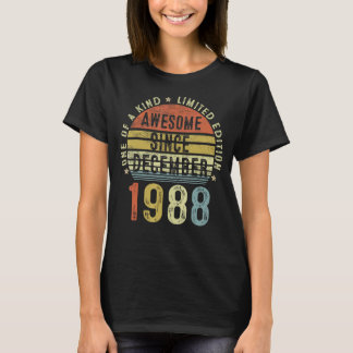 T-shirt Magnifique Depuis Décembre 1988 34 Ans 34ème Birt